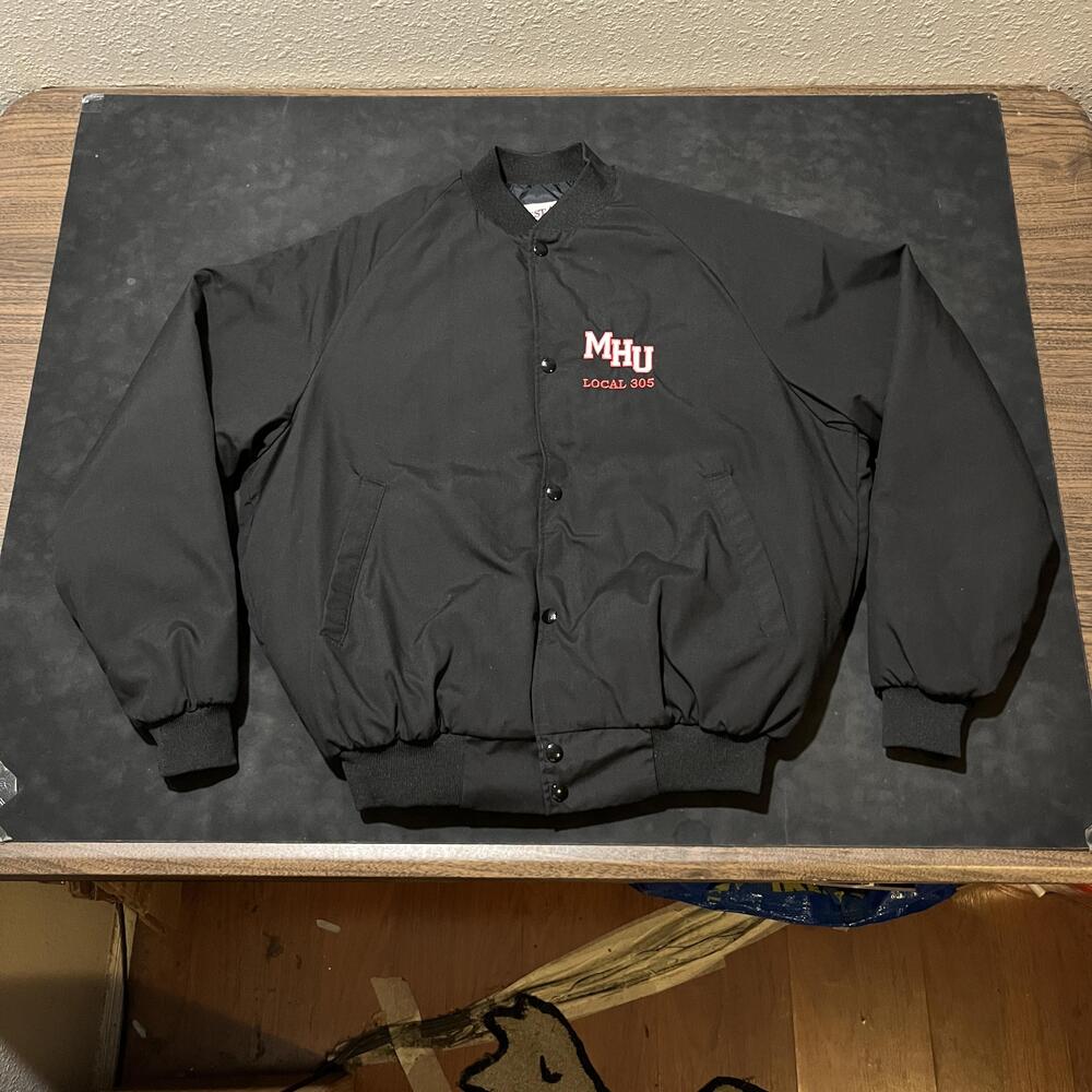 Westark Bomber USA USPS Postal Post 1980s Mail Handlers Union Jacket Men Quilted